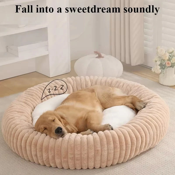 Washable Plush Fluffy Dog Bed for Large Big Dogs, Winter Thickened Orthopedic Pet Mat Cushion - Kennel House Cat Bed