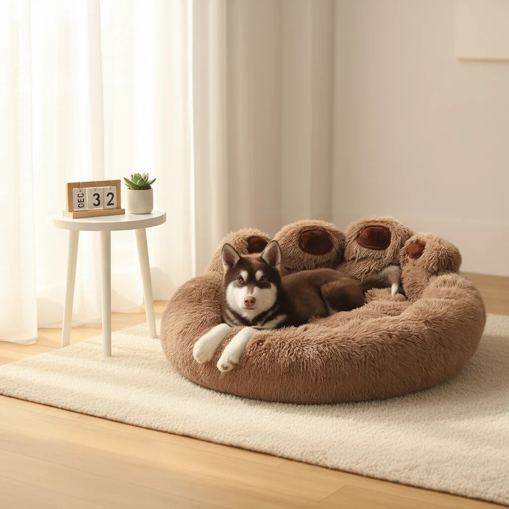 Fluffy Dog Bed Winter Warm Large Pet Products Small Sofa Baskets Pets Kennel Mat Puppy Cats Supplies Basket Blanket Accessories