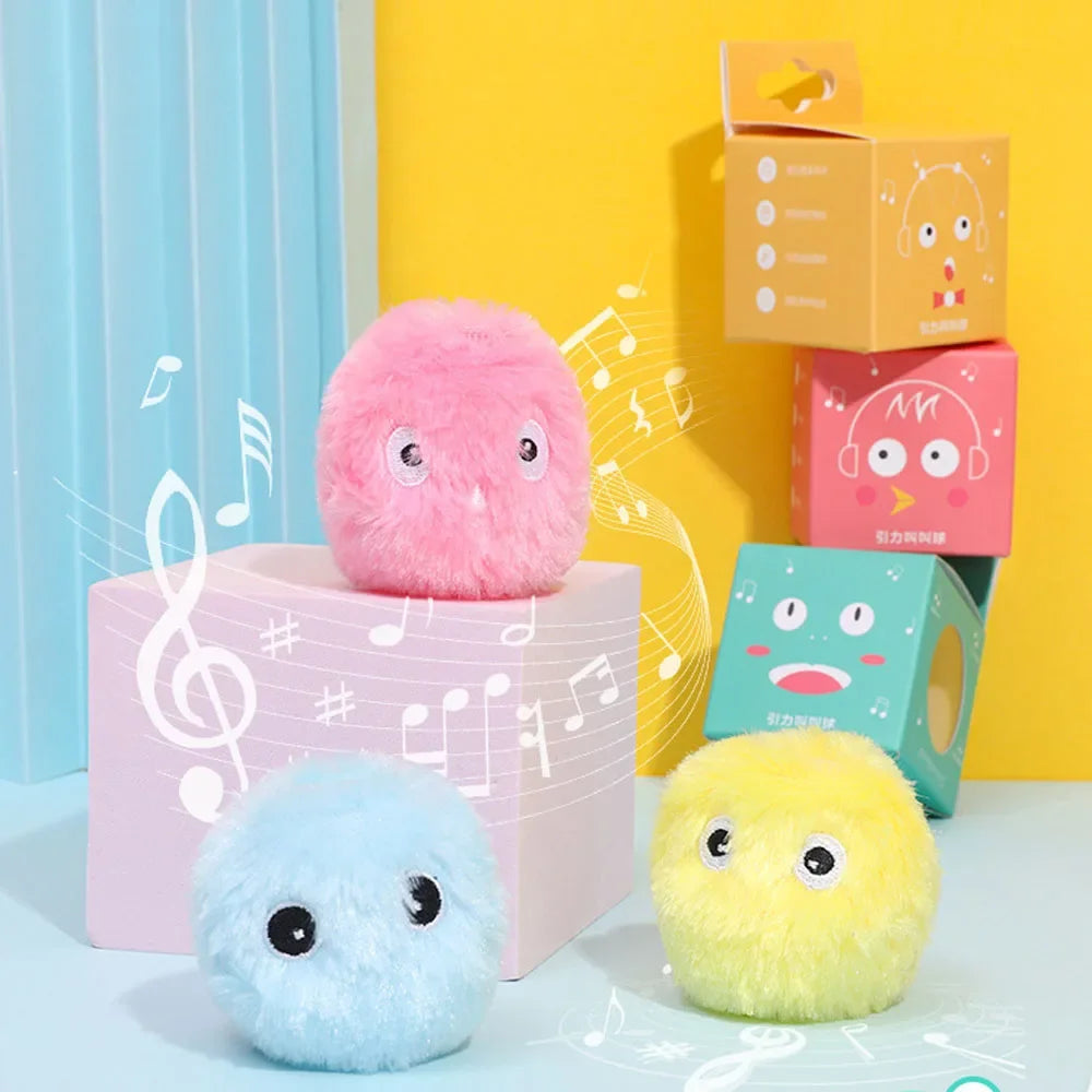 3PCS  of super fun interactive cat toy balls - exciting squeaking sound and soft plush design, perfect for cat friends