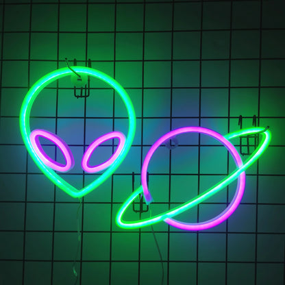 Halloween Bat Spirit LED Neon Wall Decor for Party Gift - Terrifying Atmosphere - USB or Battery Powered