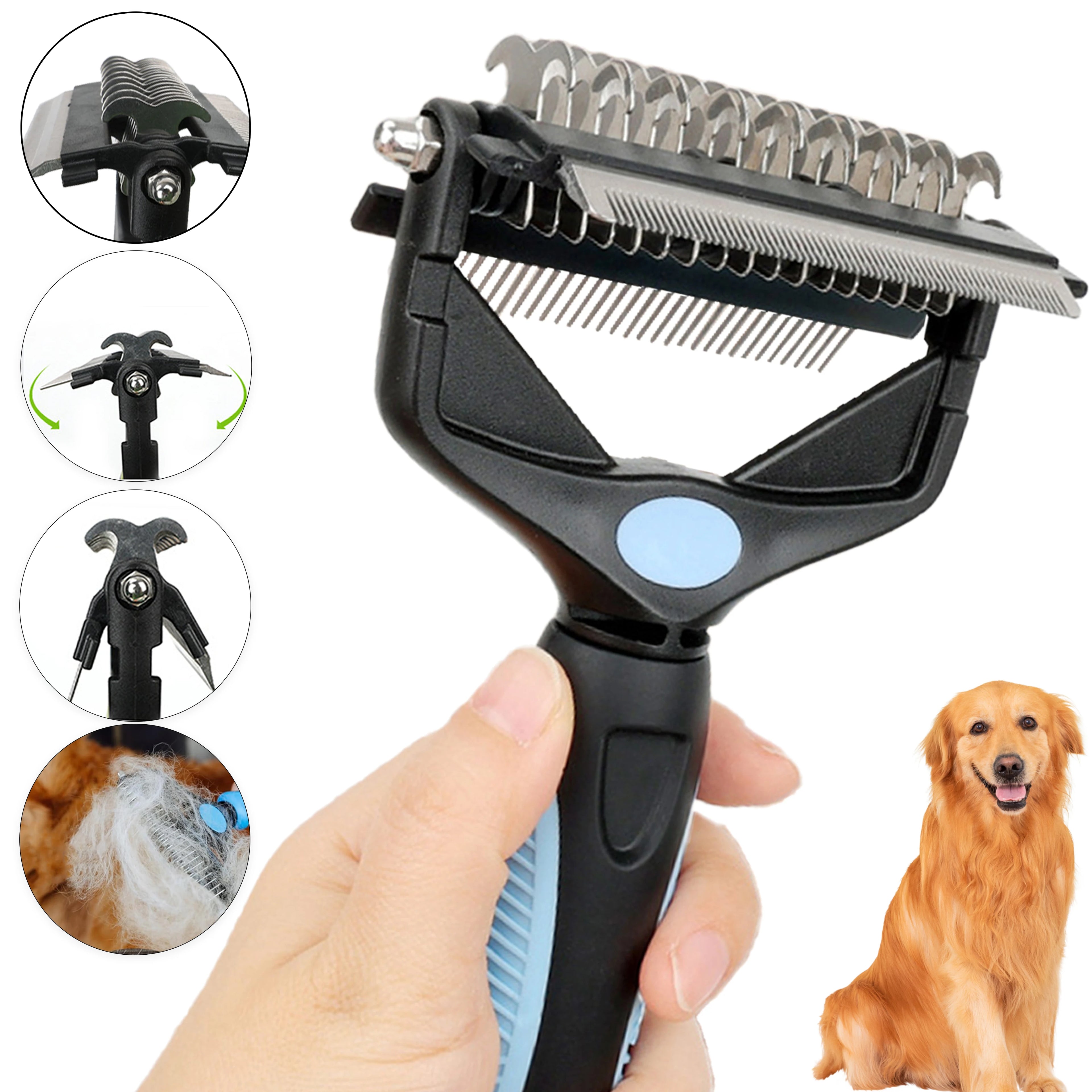 3 In 1 Pet Deshedding Brush Dog Hair Remover Pet F — THee Store Pet Grooming
