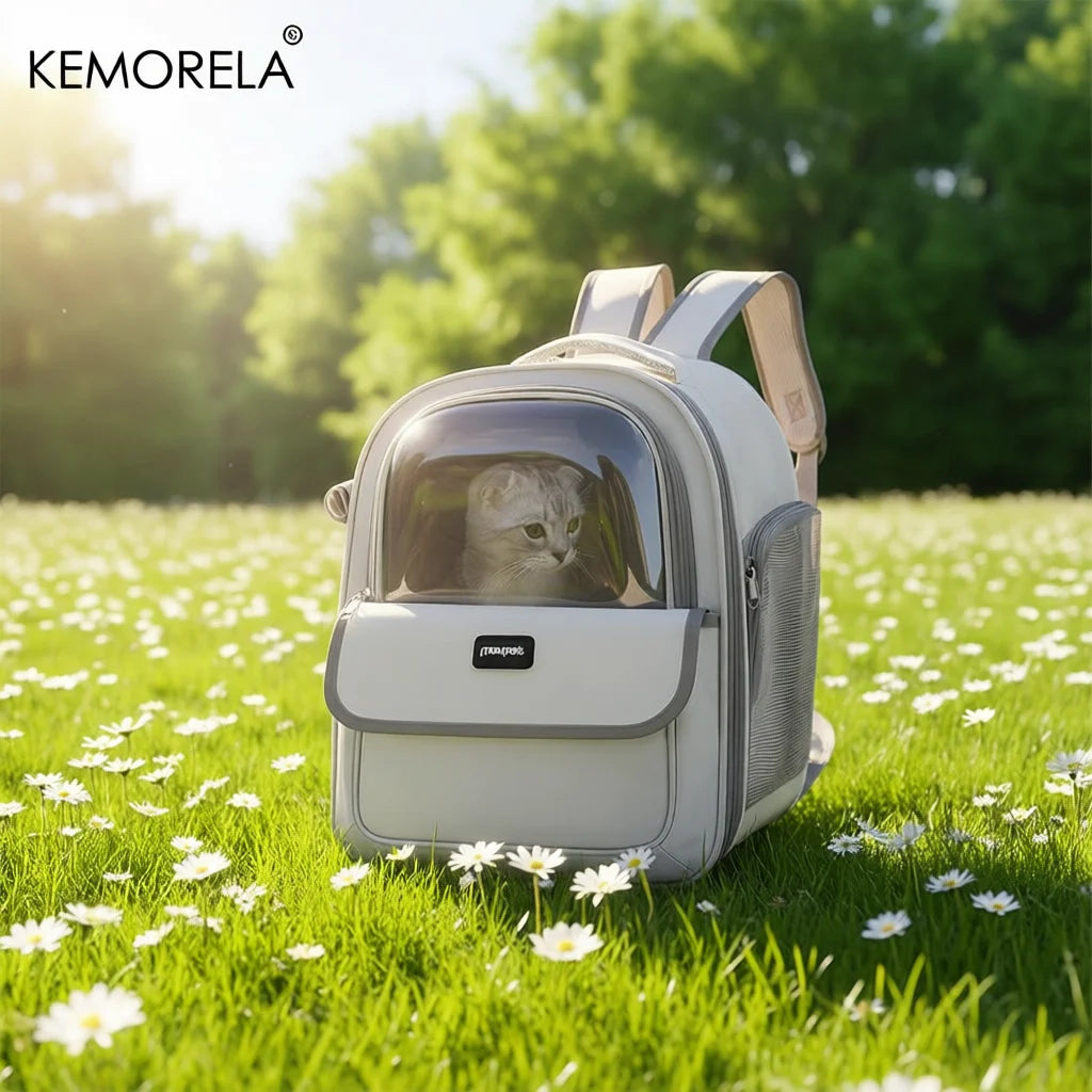 Large Capacity Breathable Mesh Portable Foldable Pet Carrier Backpack for Dog and Cat Outdoor Travel Camping Hiking Supplies