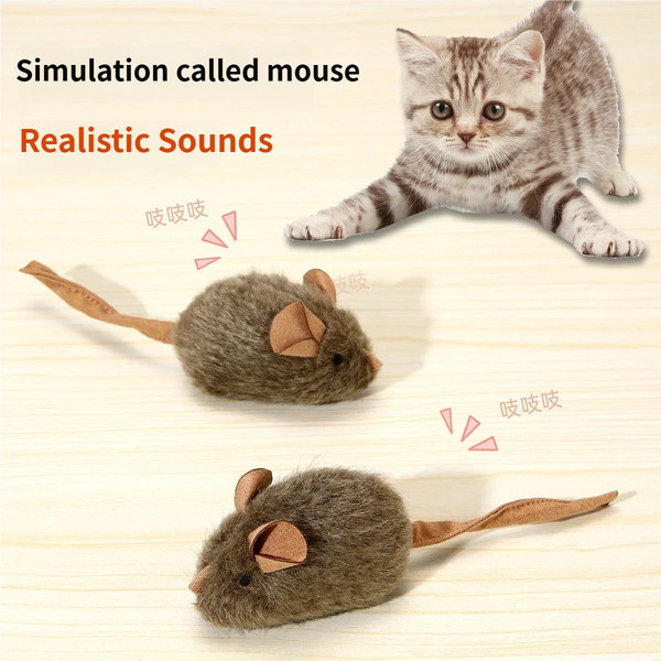 Squeaky Mouse Smart Induction Sound Plush Small Mouse Self-entertainment Distraction Cat Teaser Pet Toy Sale Cat Toy Simulation