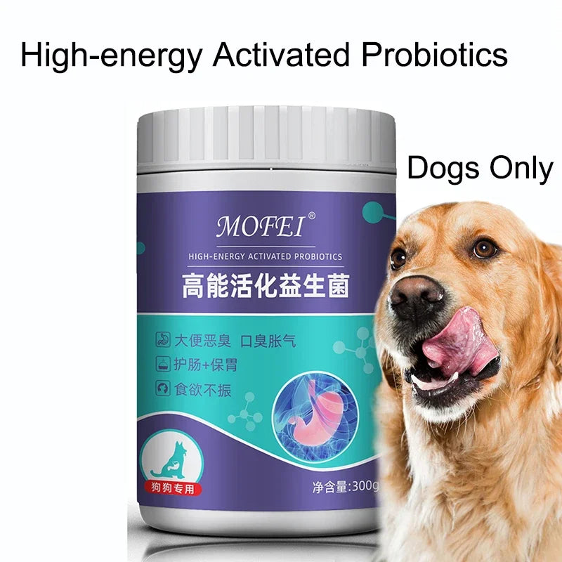 300g HIGH-ENERGY ACTIVATED PET PROBIOTICS Improve Bad Breath, Flatulence, Loss of Appetite, Probiotics for Dogs