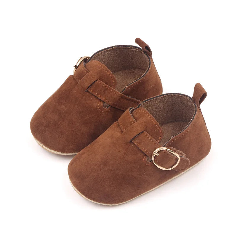 New Baby Shoes Retro Leather Boy Girl Shoes Multicolor Toddler Rubber Sole Anti-slip First Walkers Infant Newborn Moccasins