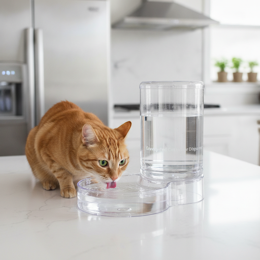 Gravity-Fed Cat Water Dispenser — Spill-Proof — view 3