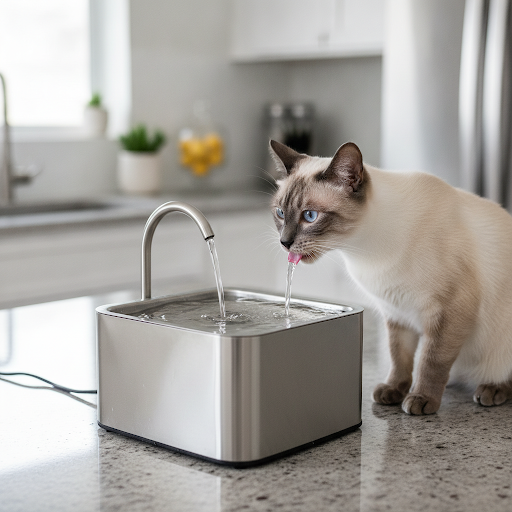 Dual-Port Stainless Steel Pet Water Fountain