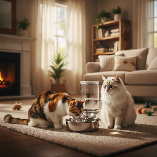Gravity-Fed Cat Water Dispenser — Spill-Proof