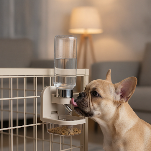Automatic Hanging Pet Feeder Bowl with Water Bottle