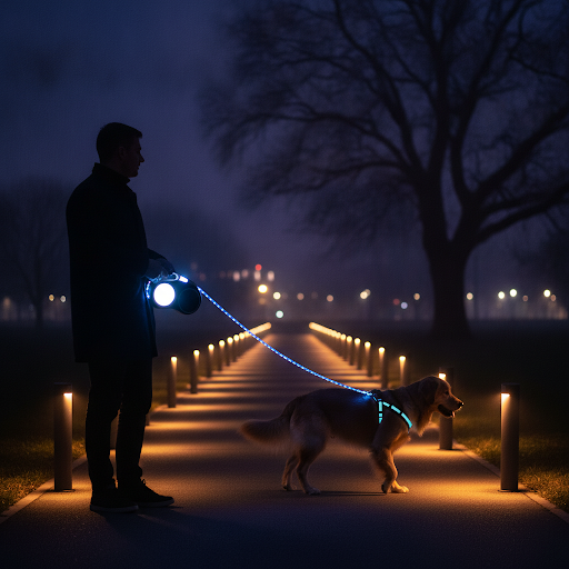 LED Retractable Dog Leash — Nighttime Visibility