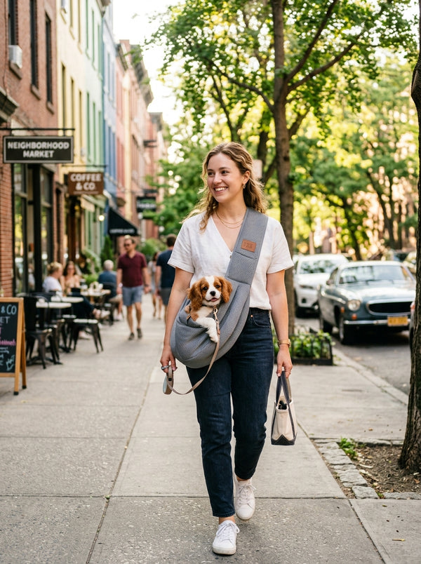 Breathable Mesh Pet Sling Carrier — Hands-Free