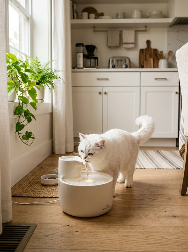Quiet Recirculating Cat Water Fountain — Auto Filter