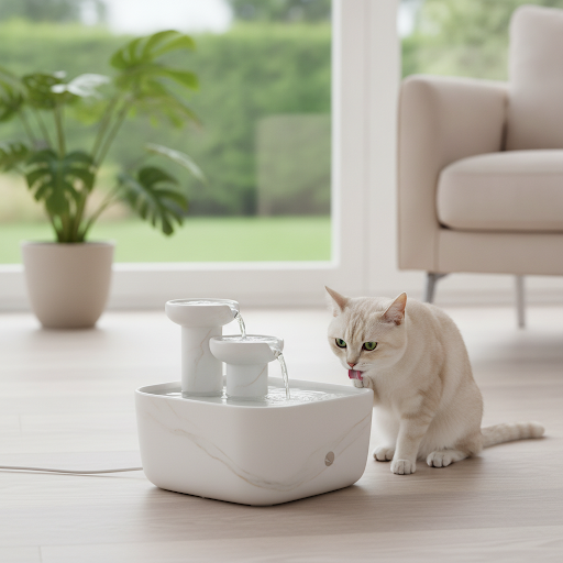 Quiet Recirculating Cat Water Fountain — Auto Filter — view 3